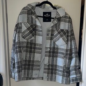 Hollister plaid brushed Sherpa jacket